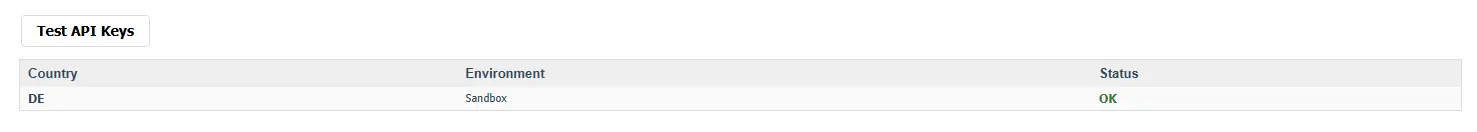 Test API key button