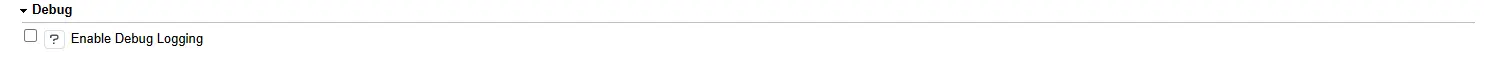Debug logging setting