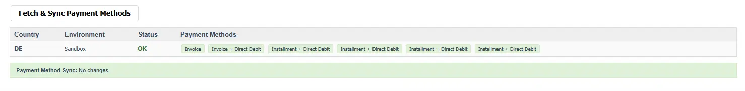 Fetch and sync payment methods
