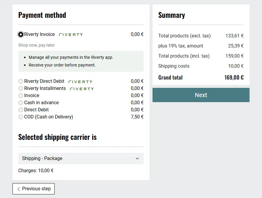 Invoice checkout