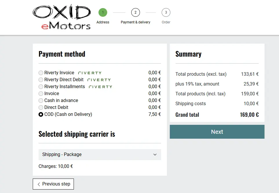 Checkout with Riverty payment methods